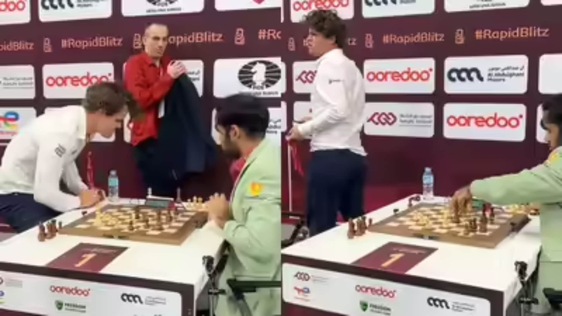 Magnus Carlsen Loses Cool After Blitz Defeat to Arjun Erigaisi in Doha