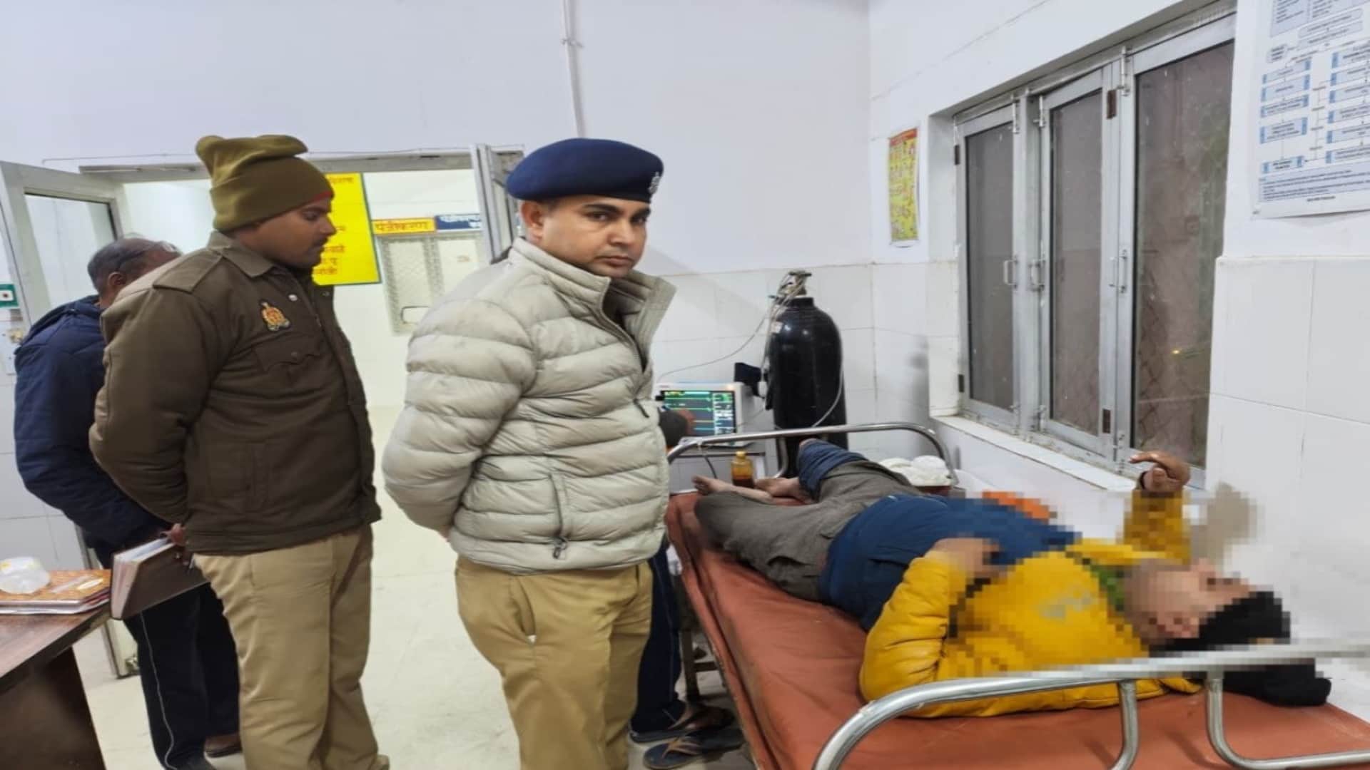 मुठभेड़ में घायल लूट का आरोपी।