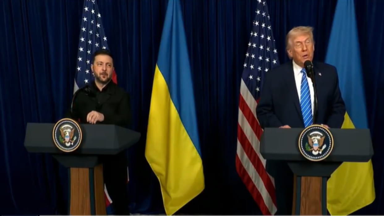 Zelenskyy and Trump issue joint statement after meeting on Russia-Ukraine peace agreement in Florida US