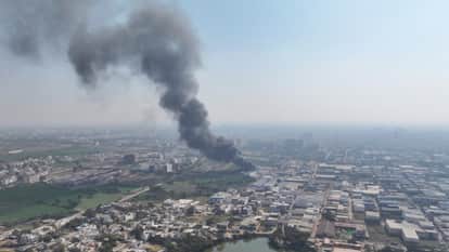 Indore News Massive fire breaks out at Kemco Chocolate Factory in Lasudia, building collapses after blast