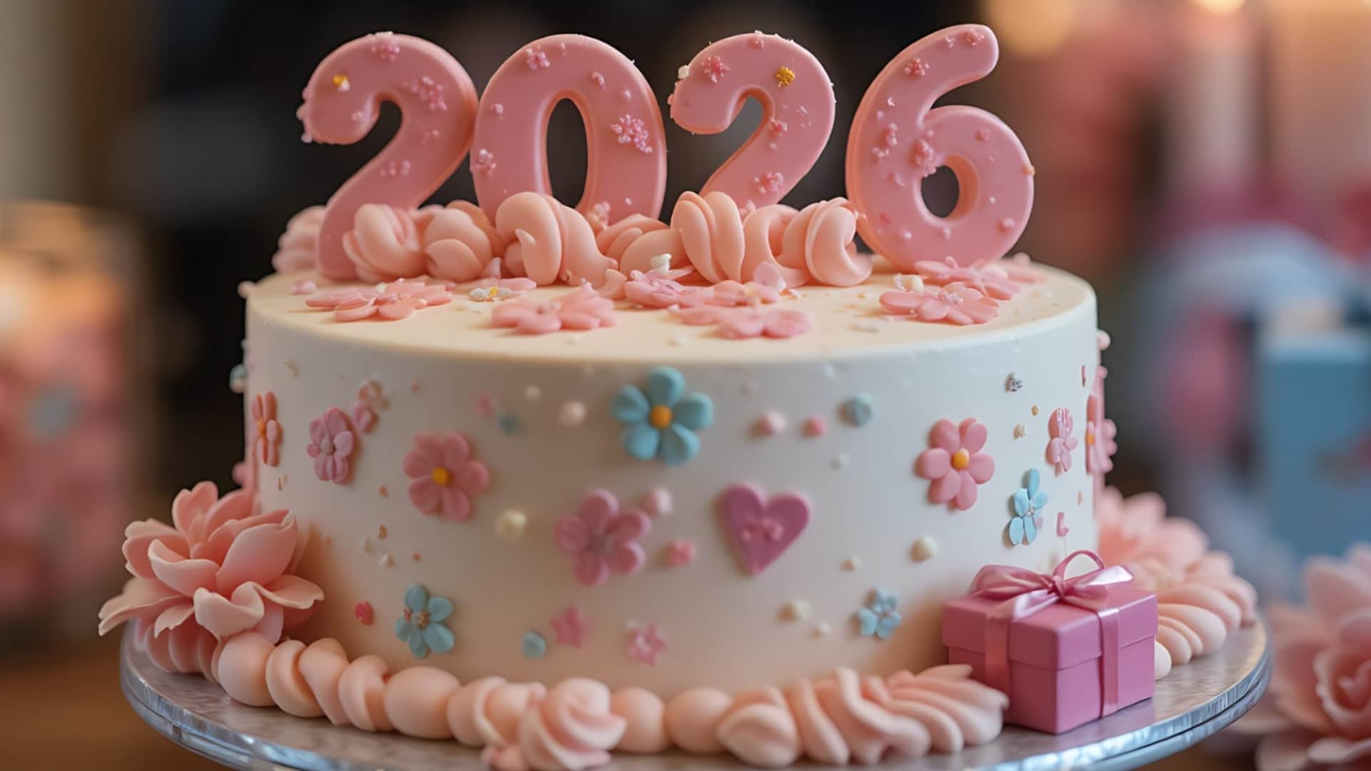 latest cake design for new year 2026 New Year Cakes Online 2026 easy to make cakes with image