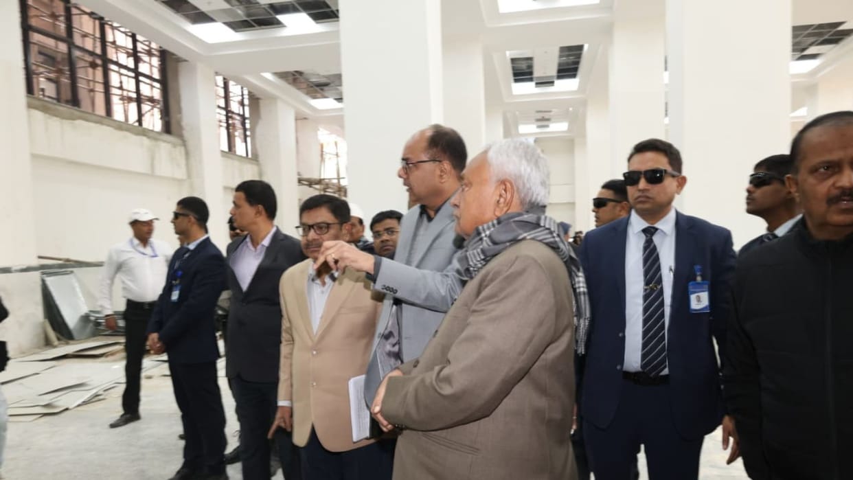 Bihar: CM Nitish Kumar inspected the construction of the LJPN Super Specialty Hospital building.