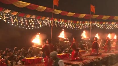 large number of devotees participated in the Ganga Aarti at Assi Ghat on the first day of the New Year 2026