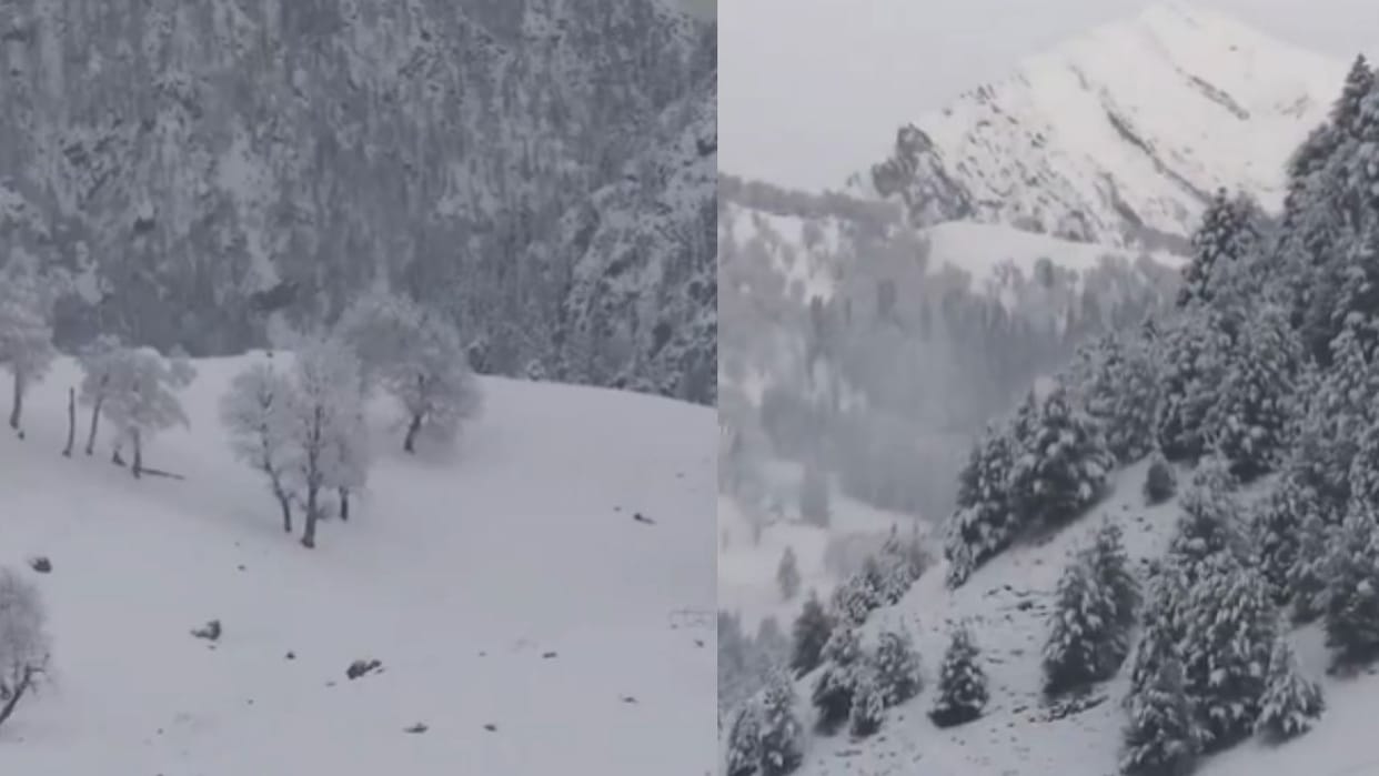 Sonamarg valleys covered with snow in Jammu and Kashmir