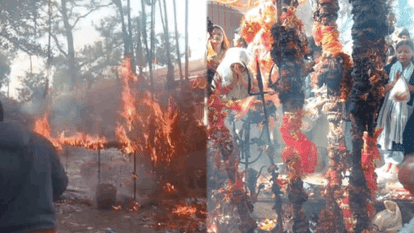 Fire at Maa Mahamaya Temple Complex on New Year first Day