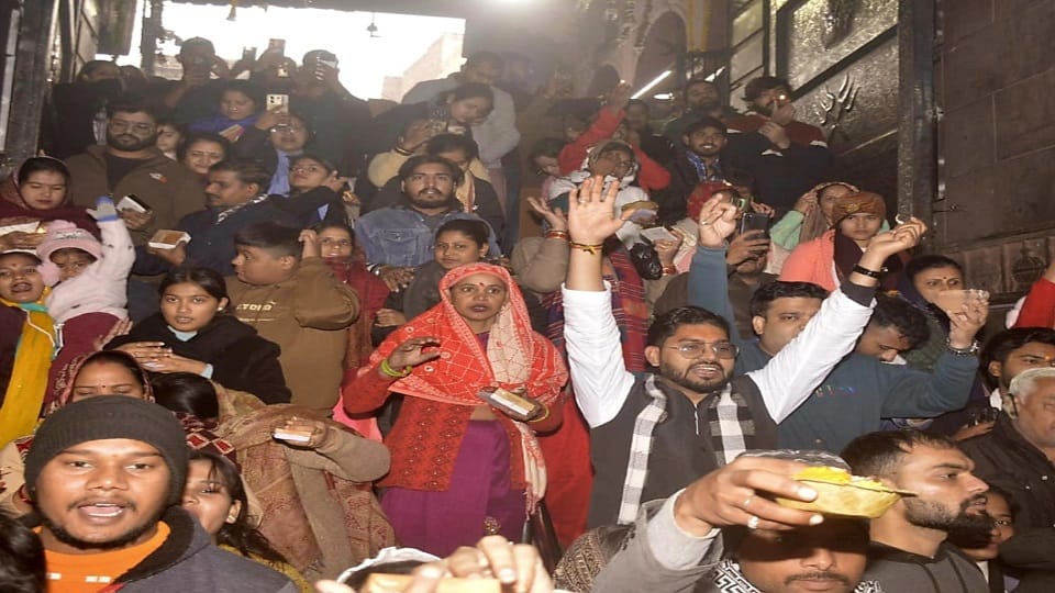 Temples were crowded with devotees on New Year Day