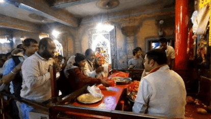 huge crowd of devotees gathered in Korba to offer prayers at the Sarvamangala Devi temple