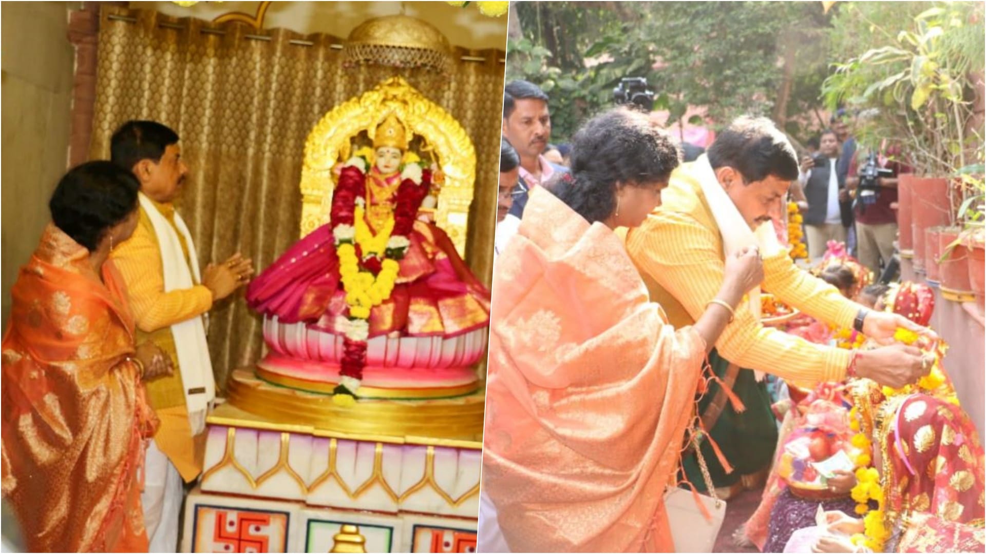 मोरटक्का-खेड़ी घाट क्षेत्र में राजराजेश्वरी मंदिर में मुख्यमंत्री