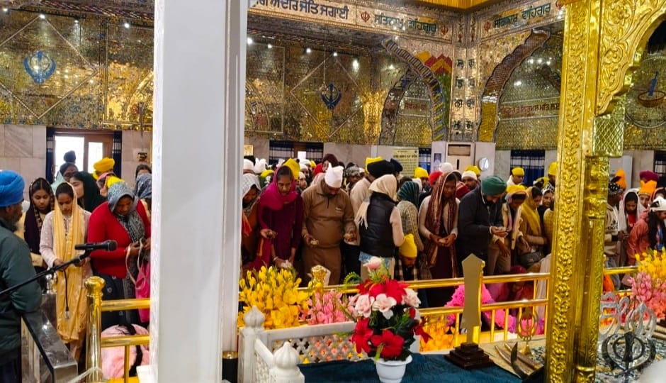 A large crowd gathered at Gurdwara Sri Nanakmatta Sahib on New Year's Day