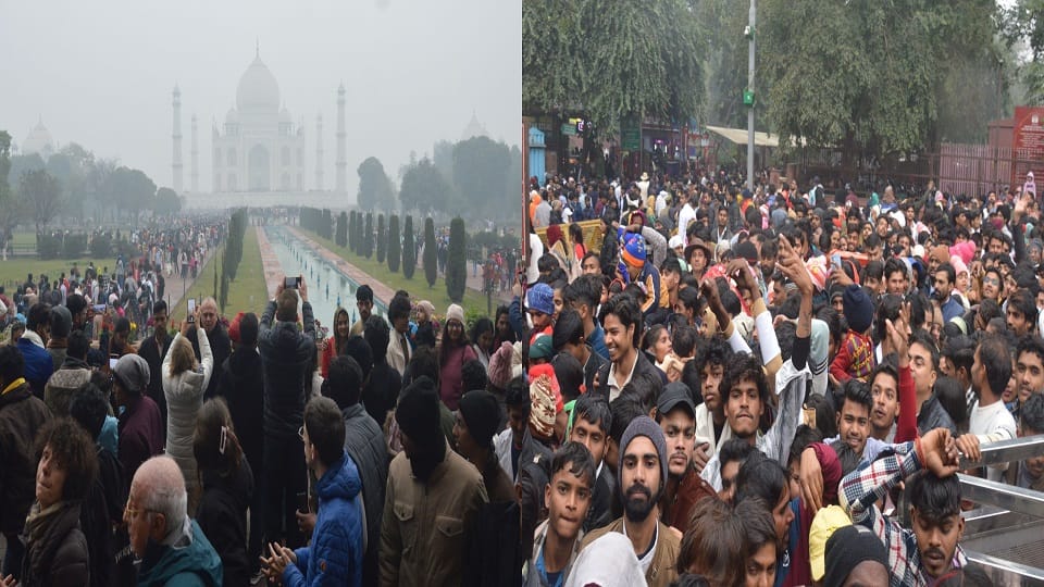 50 thousand tourist visited taj mahal on new year day
