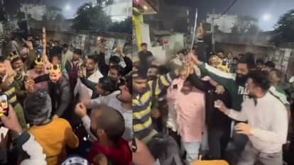 Ambedkarnagar: Youths create ruckus on the street in front of a cafe, dance while waving swords