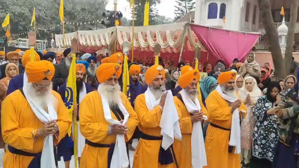 Nagar Kirtan procession started from the Gurdwara in Sector 34, Chandigarh.