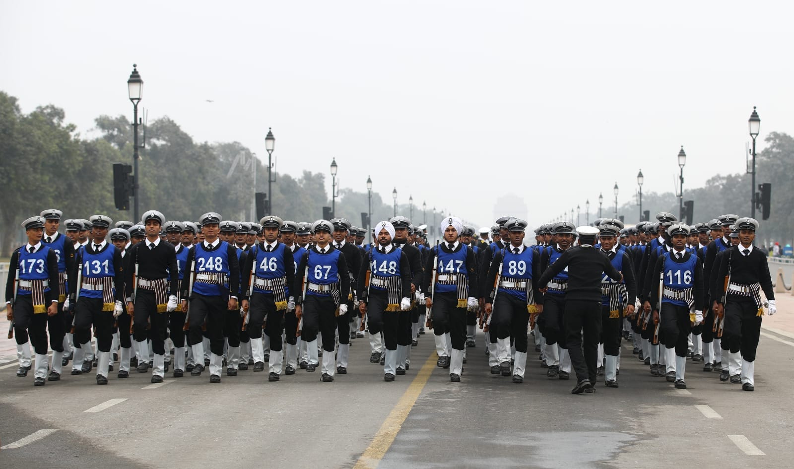 Delhi Republic Day Parade Navy personnel practice for parade