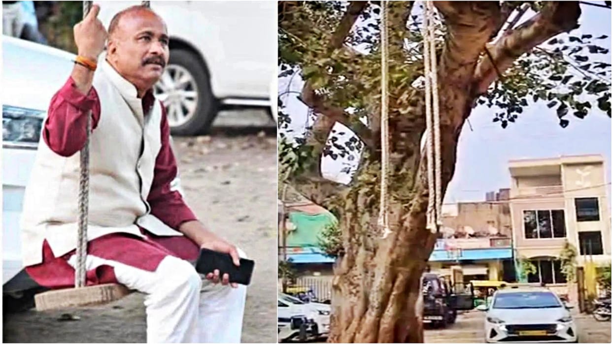 Indore: Councilor's swing was cut in Bhagirathpura, he had come into the news by swinging amidst deaths.