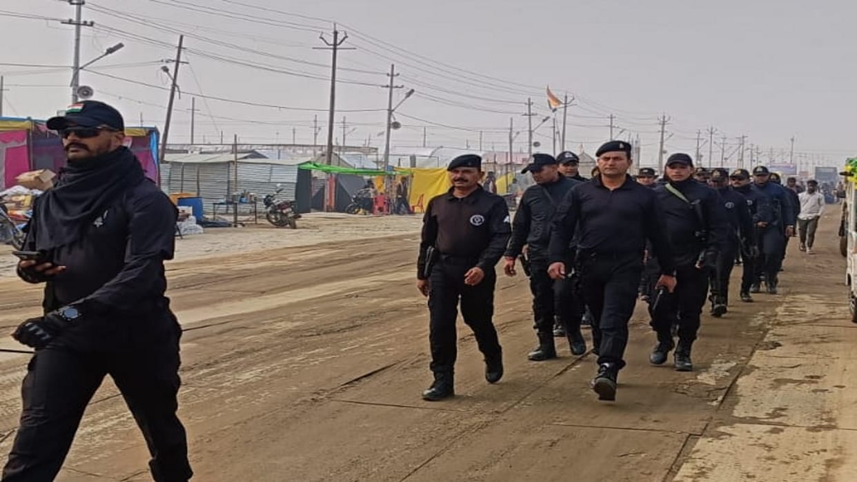Prayagraj Magh Mela: ATS takes charge of Magh Mela, deploys snipers, marches through the entire fair on foot