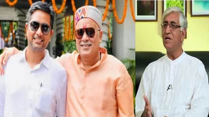 बेटे चैतन्य बघेल के साथ पूर्व सीएम भूपेश बघेल,पूर्व डिप्टी सीएम टीएस सिंहदेव