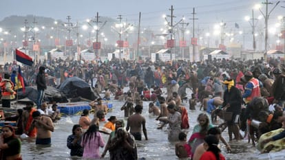 Magh Mela 2026 Lakhs of devotees holy dip in Sangam on Paush Purnima