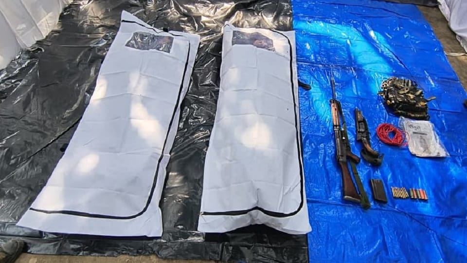 Encounter between security forces and Naxalites Two wanted Maoists killed weapons recovered in Bijapur