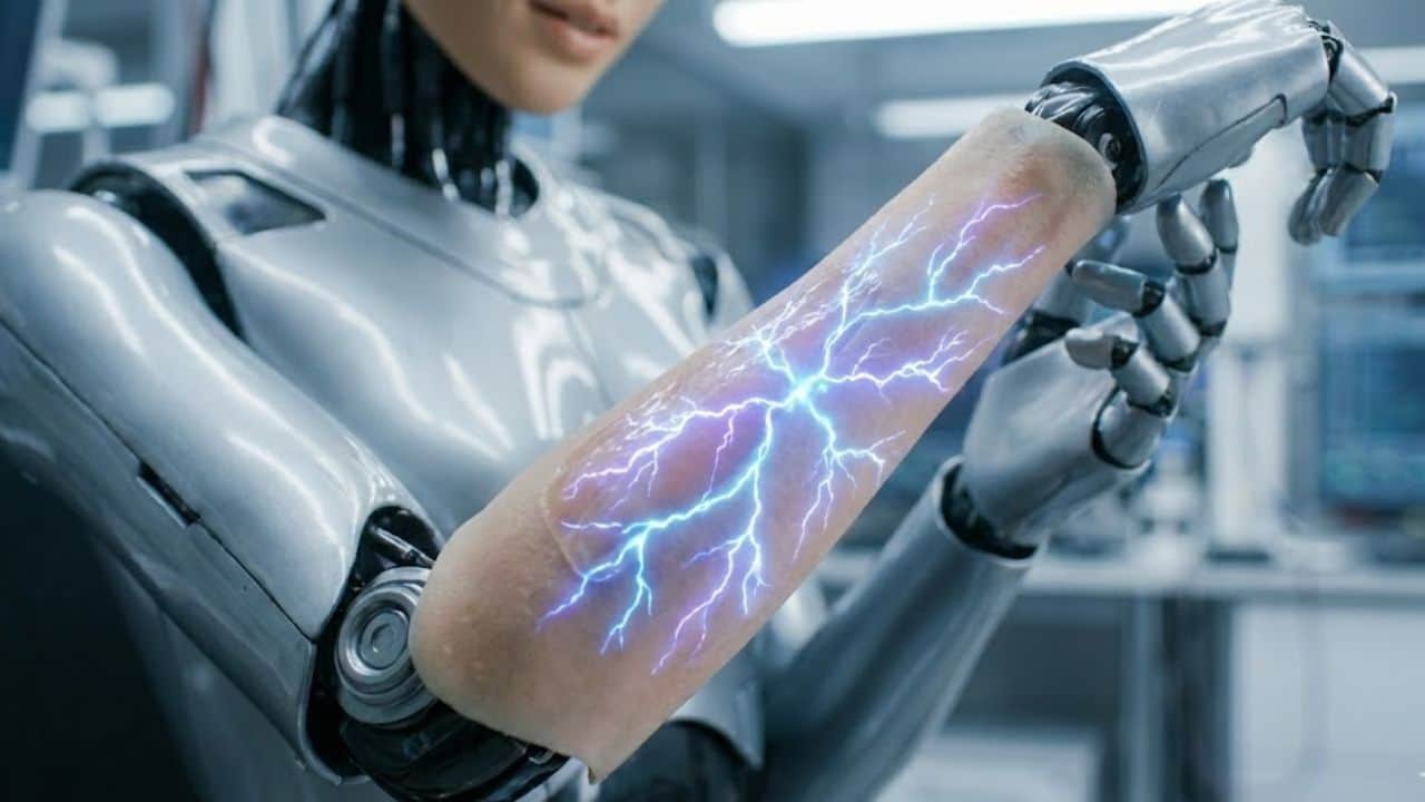 robots electronic skin feel pain like human nerve system reflex technology city university honkong