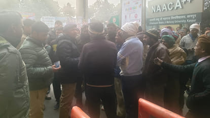 Kanpur: Laborer dies after falling from the third floor of the university building; protests erupt