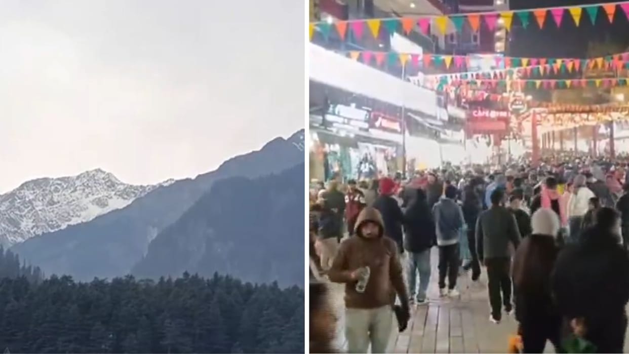 Himachal Snowfall Manali hills are covered in snow hotels are still 80 percent occupancy even after New Year
