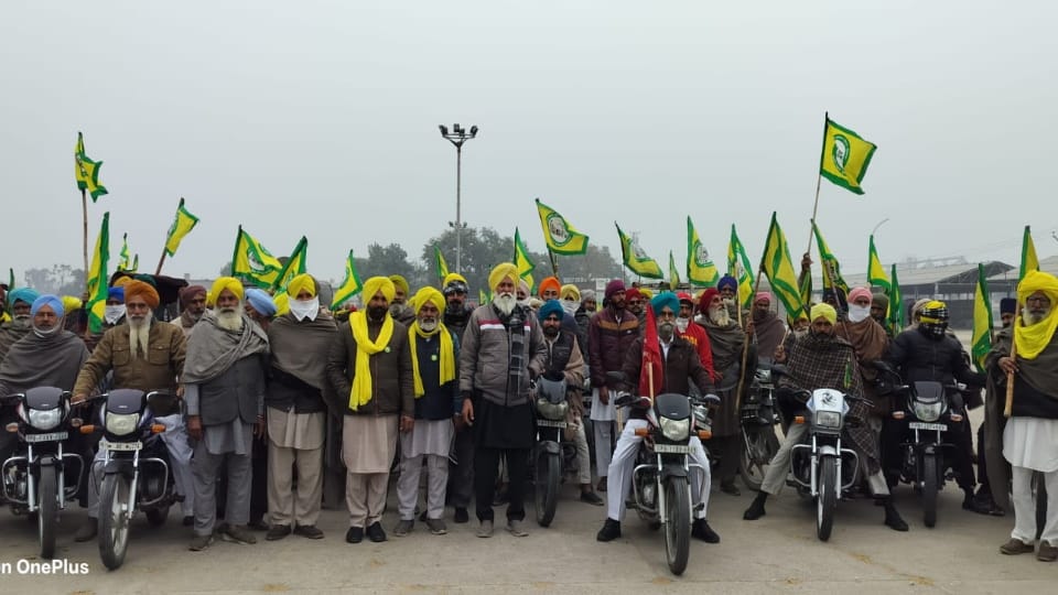 SKM motorcycle march against central laws in Sunam