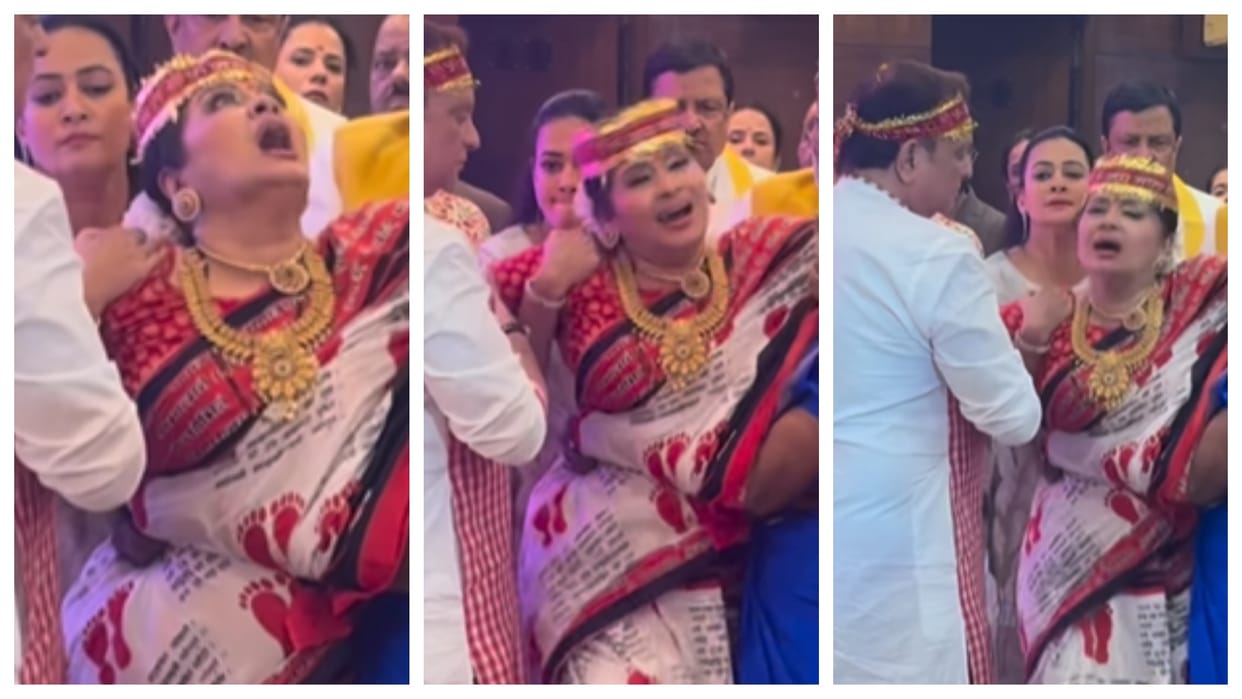 Sudha Chandran at mata ki chowki difficult to control her watch the viral video