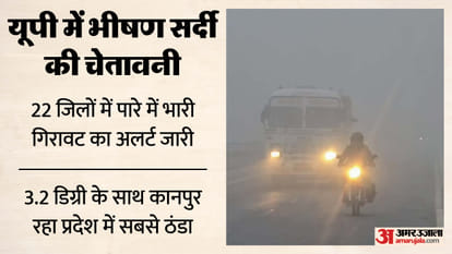 UP Weather: ठंड-कोहरे की चपेट में प्रदेश, कई जिलों में शीतलहर और घने कोहरे की चेतावनी; आज बंद रहेंगे स्कूल UP: State reels under cold and fog, cold wave warning in several districts, schools to remain closed on Monday