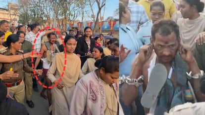 accused garlanded with shoes and slippers and paraded In Raigarh anti-mining violence case