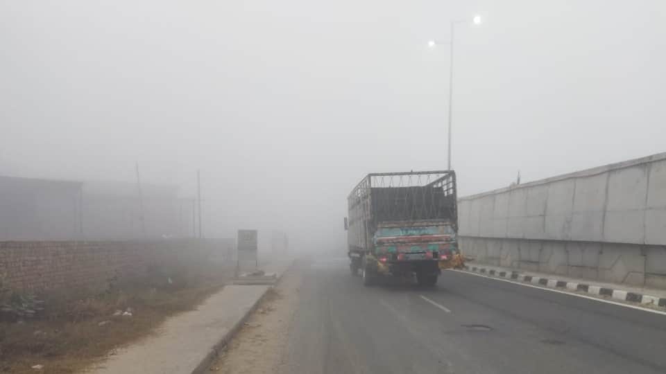 अबोहर में छाया कोहरा।