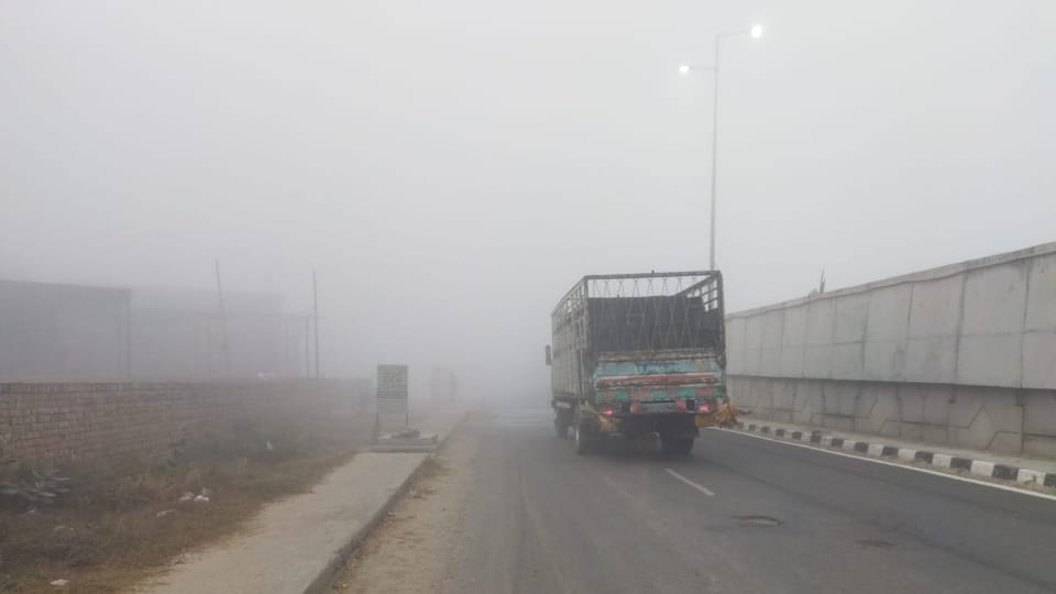 अबोहर में छाया कोहरा।