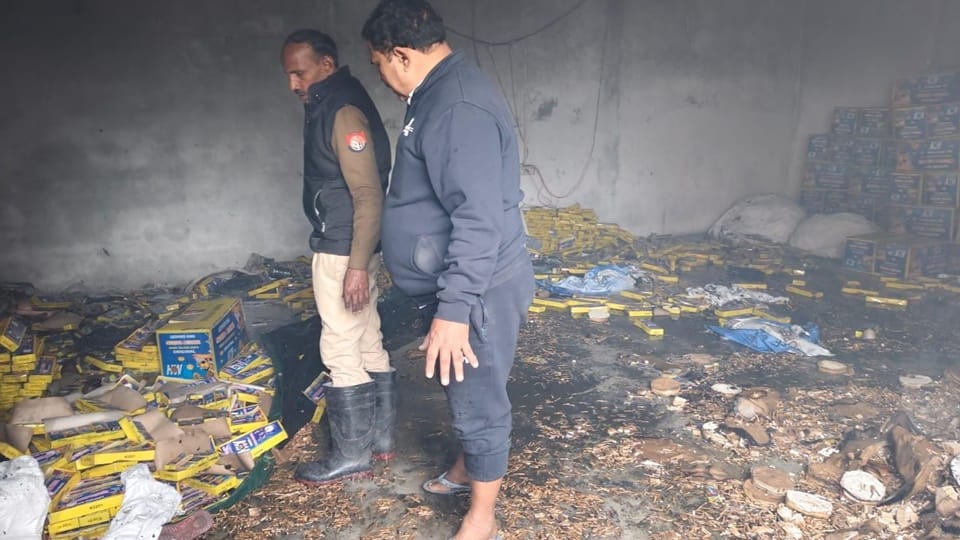 Amroha: An illegal firecracker manufacturing operation was being run in soap factory; an explosion occurred