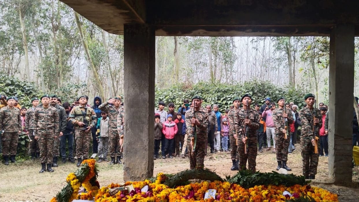 soldier was given a funeral with military honors after his death in Bareilly