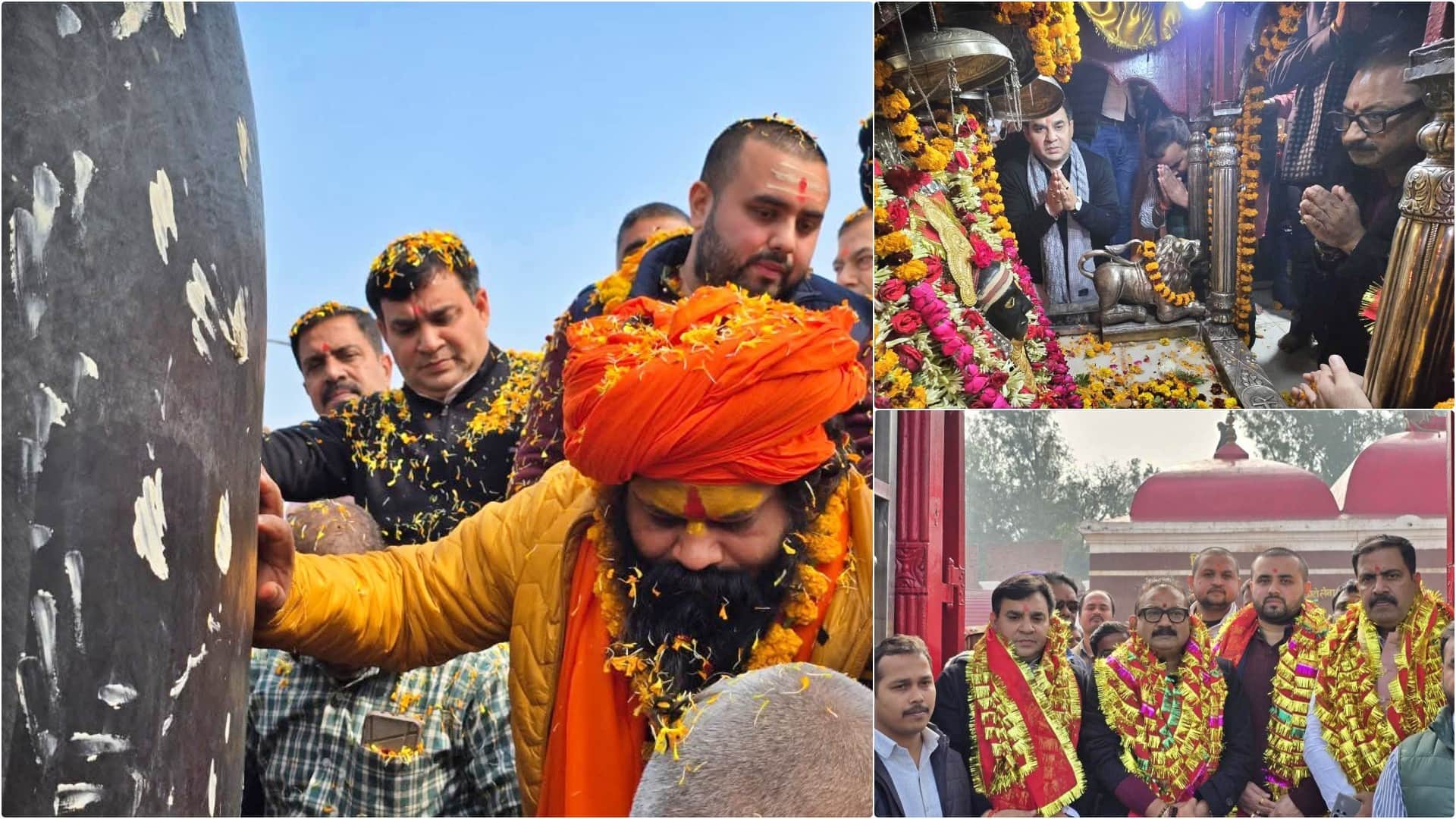 शिवलिंग की स्थापना से पहले मंत्री अशोक चौधरी ने की पूजा