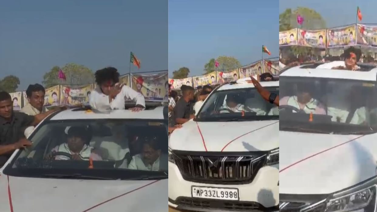 MP: Jyotiraditya Scindia son Mahaaryaman was injured during a roadshow IN Shivpuri news in hindi