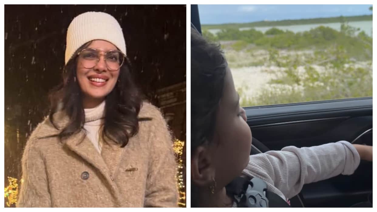 Priyanka chopra shares Malti Marie cute video listening song of dad Nick Jonas