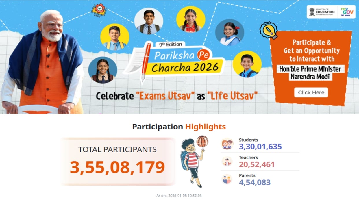 Chhattisgarh tops India in parental participation for Pariksha Pe Charcha 2026 registrations