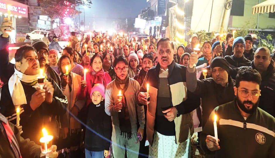 Candlelight march in Rudrapur demanding a CBI investigation into the Ankita Bhandari murder case