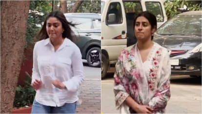Ankita Lokhande Vicky Sana Makbul Mouni Roy Celebs Arrived at Arjun Bijlani father in law Prayer Meet