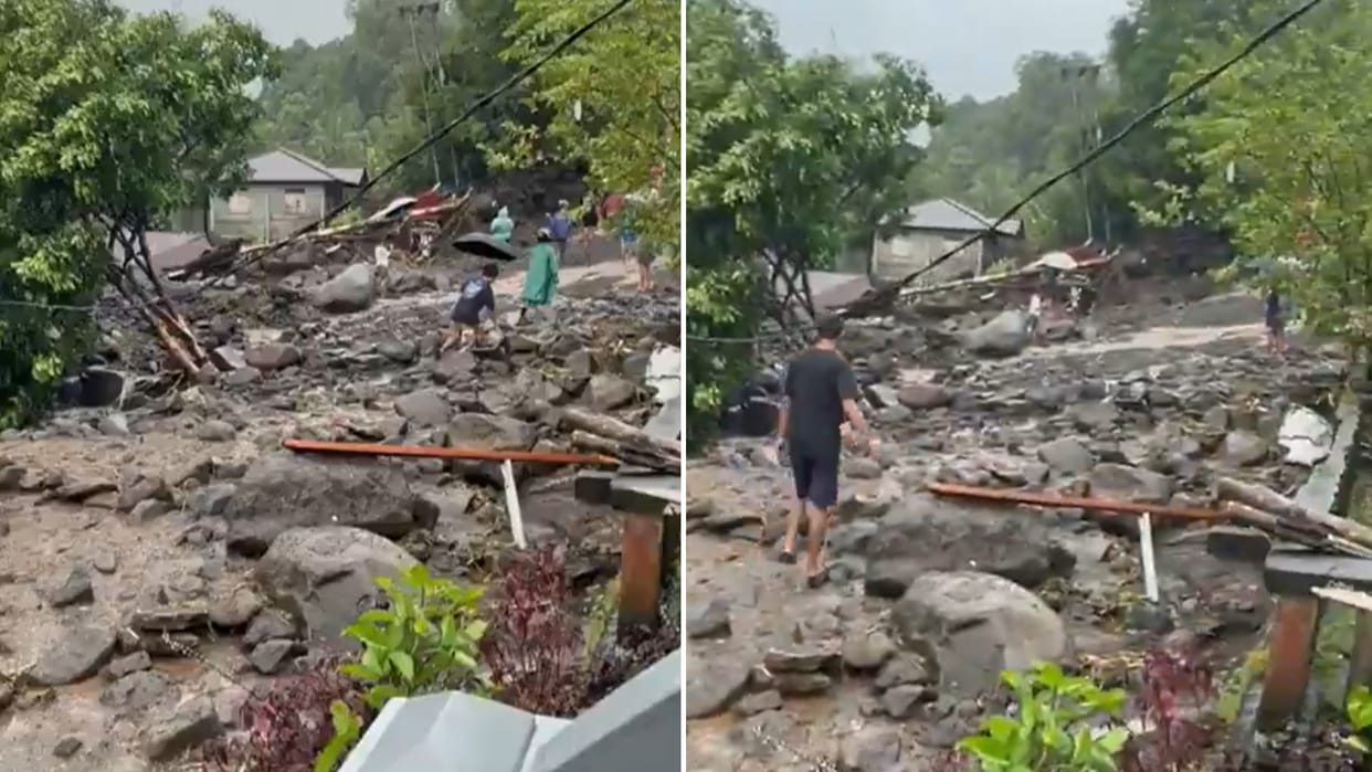 Flash floods in Indonesia killed several people and sweep away homes