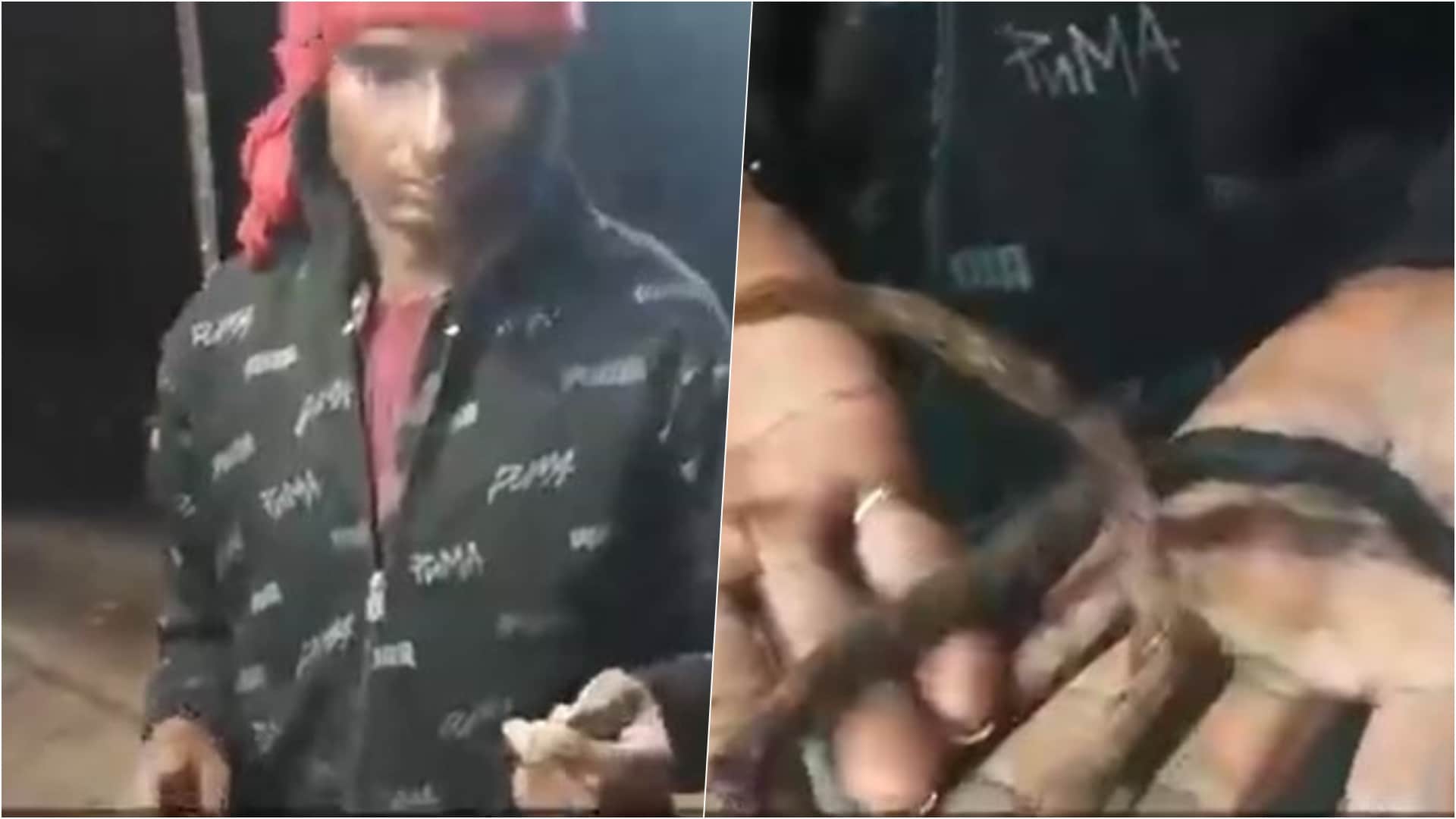 पेट्रोल चोरी के शक में युवक की शिखा उखाड़ी