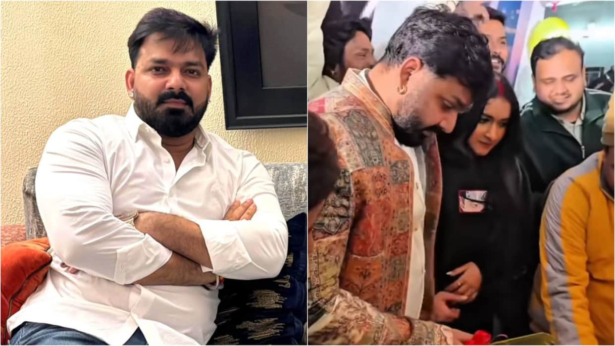 Bhojpuri actor Pawan Singh third marriage rumors began after cake cutting video with a mystery woman Viral