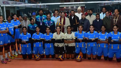 National Volleyball Championship league matche UP men team defeated Telangana and women team defeated Assam