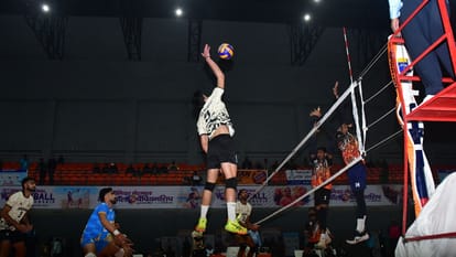National Volleyball Championship league matche UP men team defeated Telangana and women team defeated Assam