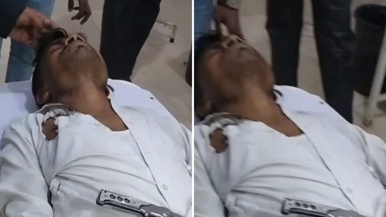knife remained lodged stomach for three hours attackers fled thinking dead FIR filed against 10 people