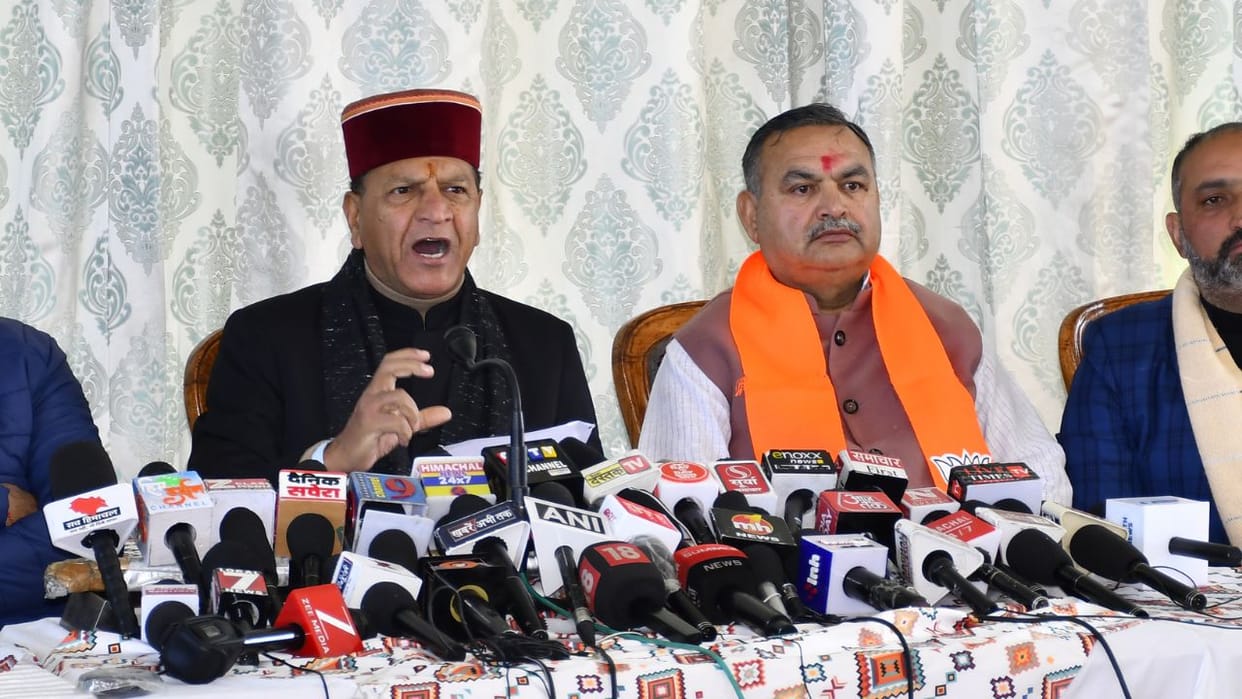 BJP state president Dr Rajeev Bindal press conference in Shimla