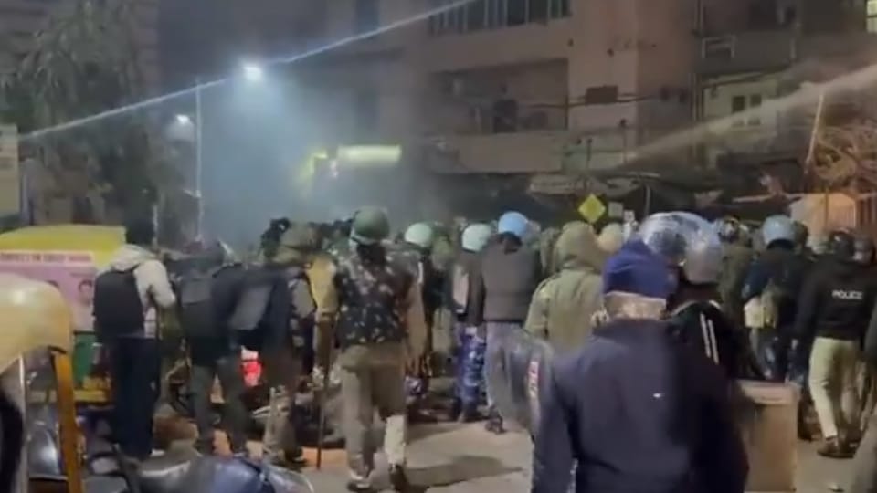 Delhi Bulldozer action by MCD at an encroachment near Faiz-e-Elahi Masjid Turkman Gate