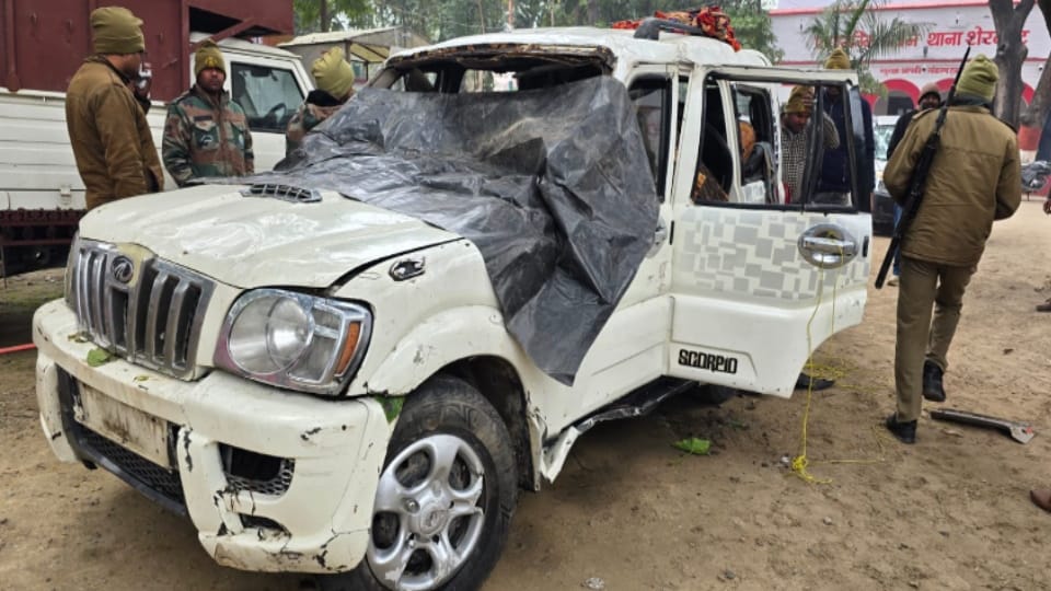 Accident: Illegal Khair Wood-Laden Tata Magic Falls into Ditch in Bijnor, Driver Absconds