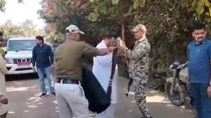 young man attempted suicide in the collector office premises dousing himself with petrol security personnel in