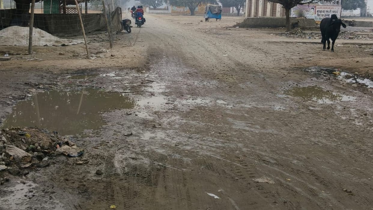 Road construction has started in Wazirganj Budaun